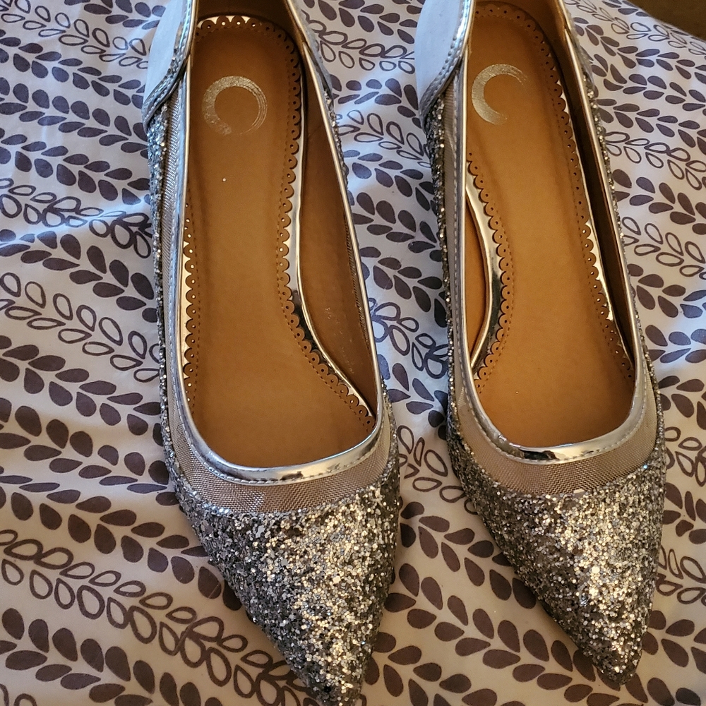 Elegant Silver Glitter size 10 Heels